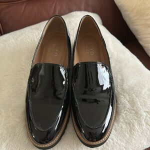 Franco Sarto black patent leather loafer. Size 8.